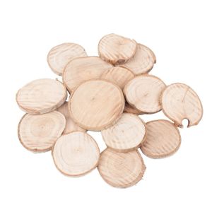 100x Decoratie houten schijfjes 5-7 cm om zelf te decoreren/op te schrijven