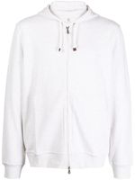 Brunello Cucinelli hoodie en coton à fermeture zippée - Blanc