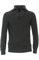 Casa Moda Casual Fit Half-Zip Sweater donkergroen, Effen