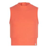 Cropped Singlet Rib Zip Bright Coral