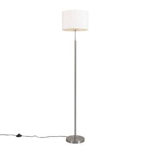 QAZQA Moderne vloerlamp wit rond - VT 1