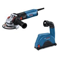 Bosch Professional GWS 14-125 Haakse Slijper 125mm 1400W + GDE 115/125 FC-T Afzuigkap - 0615A5004R