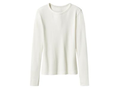 esmara Geribd dames shirt met lange mouwen (Wit, XL (48/50))