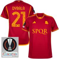 AS Roma SPQR Shirt Thuis 2023-2024 + Dybala 21 + Europa League Badges