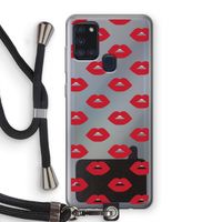 Lips: Samsung Galaxy A21s Transparant Hoesje met koord