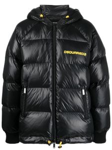 DSQUARED2 veste matelassée à logo poitrine imprimé - Noir