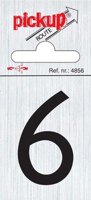 Route alulook 60 x 44 mm Sticker zwarte cijfer 6 pick up - Pickup