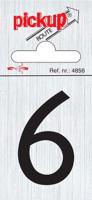 Route alulook 60 x 44 mm Sticker zwarte cijfer 6 pick up - Pickup