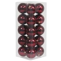 20x Bordeaux rode kerstballen 8 cm kunststof glans