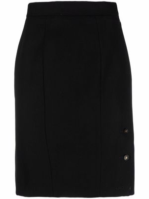 CHANEL Pre-Owned jupe droite à boutonnière sur le côté (années 1990) - Noir