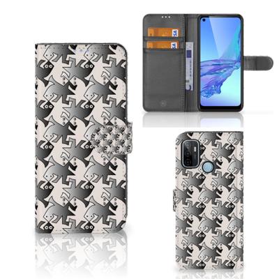 OPPO A53 | OPPO A53s | Telefoonhoesje | Met pasjeshouder | Salamander Grey