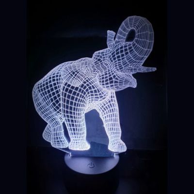 3D LED LAMP - OLIFANT - Ontwerp-zelf.nl