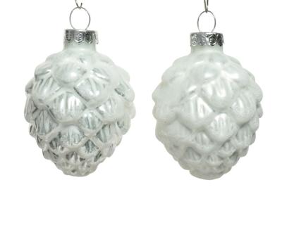 Denappel glas d5h7 cm winterwit 6st - Decoris