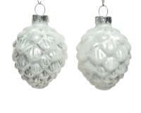 Denappel glas d5h7 cm winterwit 6st - Decoris