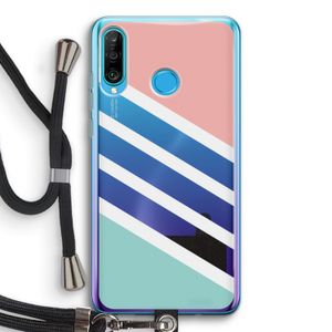 Strepen pastel: Huawei P30 Lite Transparant Hoesje met koord