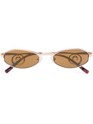 Marine Serre x Vuarnet Swirl lunettes de soleil à monture ovale - Marron