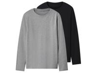 Esmara Kids Set van 2 kinder longsleeves (Zwart/grijs, 158/164)