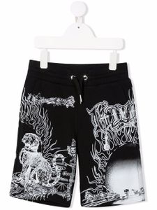 Givenchy Kids short de sport à imprimé graphique - Noir