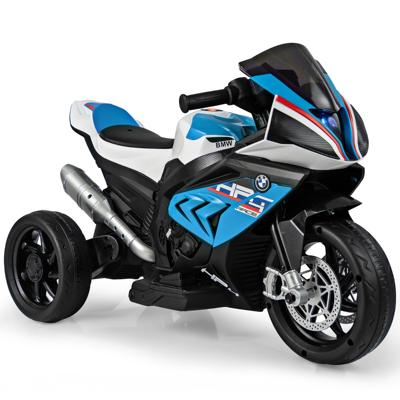 Elektrische Motorfiets 6V voor Kinderen van 3-8 Jaar 3 km/u met USB-Muzieklampje Motorvoertuig 3 Wielen met Comfortabele Stoel Blauw