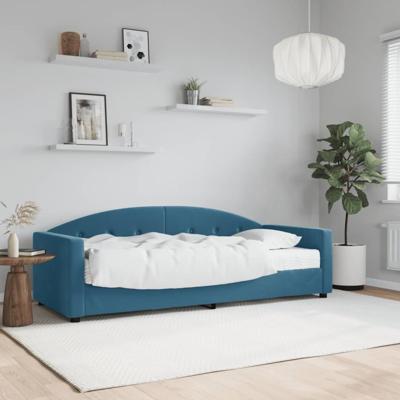 Slaapbank met matras 80x200 cm fluweel blauw