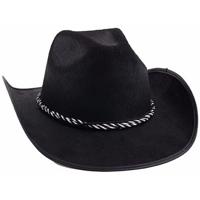 Cowboyhoed voor volwassenen - zwart - Carnaval verkleed - Western - sheriff - cowboy