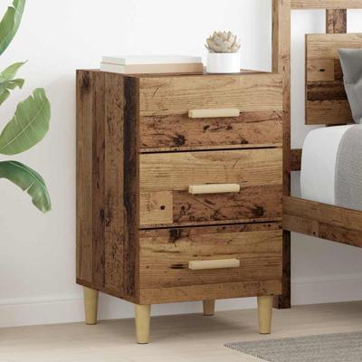 Nachtkastje met lade Oud hout 40 x 40 x 66 cm Bewerkt hout