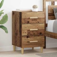 Nachtkastje met lade Oud hout 40 x 40 x 66 cm Bewerkt hout