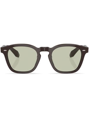 Oliver Peoples lunettes de soleil teintées à monture ronde - Marron