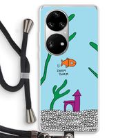 Aquarium: Huawei P50 Pro Transparant Hoesje met koord Aquarium: Huawei P50 Pro Transparant Hoesje met koord