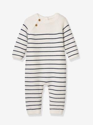Babypakje met marinièrestreep marineblauw Babypakje met marinièrestreep marineblauw