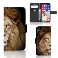 Apple iPhone X | Xs | Telefoonhoesje | Met pasjeshouder | Leeuw