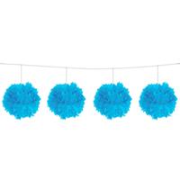Folat BV Blauwe pompom slinger