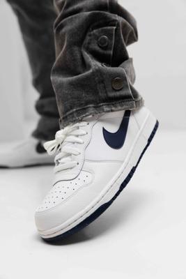 Nike Big Low Sneakers Heren Wit/Donkerblauw - Maat 42.5 - Kleur: DonkerblauwWit | Soccerfanshop