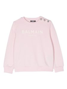 Balmain Kids sweat à logo brodé - Rose