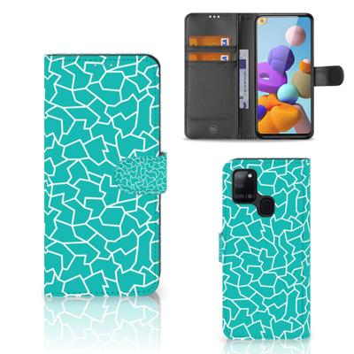 Samsung Galaxy A21s Hoesje Cracks Blue
