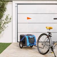 Hondenfietstrailer oxford stof en ijzer blauw en grijs