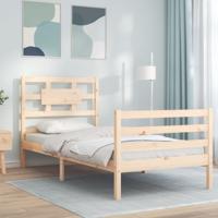 Bedframe met hoofdbord massief hout
