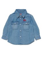 Diesel Kids chemise en jean Cartob à logo brodé - Bleu