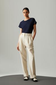 Helena Hart 7666 - Top Rose Transfer T-shirt Korte Mouw Marine