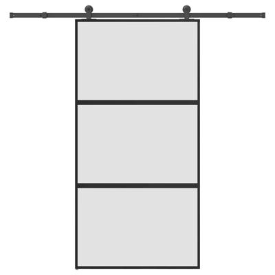 Schuifdeur met beslag 102,5x205 cm gehard glas en aluminium