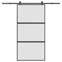 Schuifdeur met beslag 102,5x205 cm gehard glas en aluminium