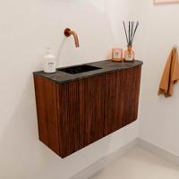 Toiletmeubel Mondiaz Joya Dlux | 71.6 cm | Meubelkleur Ruby | Faye wastafel Lava Wasbak Links | Zonder kraangat(en)