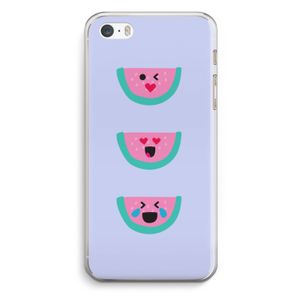 Smiley watermeloen: iPhone 5 / 5S / SE Transparant Hoesje