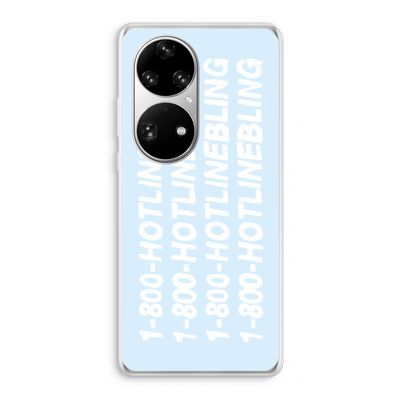 Hotline bling blue: Huawei P50 Pro Transparant Hoesje