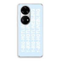 Hotline bling blue: Huawei P50 Pro Transparant Hoesje