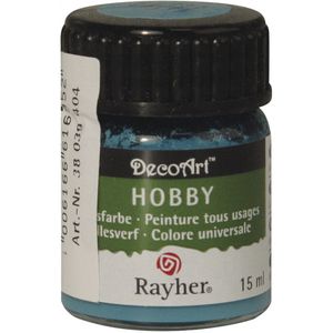 Turquoise blauwe acrylverf/allesverf potje 15 ml hobby/knutsel   -