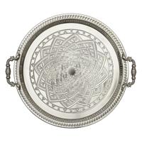 Home Deco Factory Marrakech dienblad - sierlijk metaal - Rond - D42cm - kaarsenbord