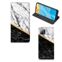 OPPO A15 | Standcase | Marmer Wit Zwart - Origineel Cadeau Man