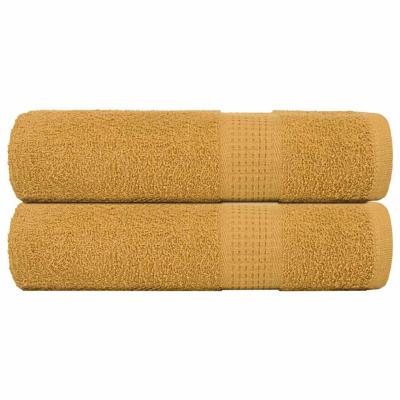 VidaXL Douchehanddoeken 2 st 70x140cm 360 g/m² 100% katoen goudkleurig