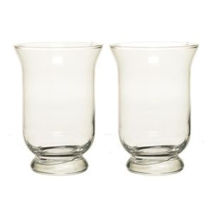 2x Kelk vaas glas 19,5 cm